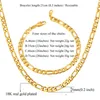 Wholesale Classic Figaro Cuban Link Chain Necklace 18K Real Gold Plated/316L Stainless Steel Fashion Men Jewelry Accessories Punk Style