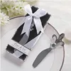 Wedding stainless steel maple leaf love butter knife with yarn bag cream knife can personalized customize simple information 40pcs