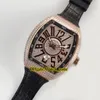 Nuova COLLEZIONE UOMO Vanguard Date V 45 SC DT quadrante con diamanti orologio automatico da uomo cassa in oro rosa con diamanti cinturino in caucciù in pelle W3274