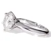 Yhamni 100% 925 Solid Srebrne Pierścienie 1 5ct CZ CZ Cyrron Solitaire Pierścionki zaręczynowe dla kobiet Pierścienie palców ślubnych Pierścienie prezentowe YNR121234C