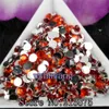 1000-10000PCS Torba 2-6 mm pomarańczowa czerwona żywica kryształowe kryształowe kryształowe rhinestones Flatback Super Glitter Nail Art Strass Wedding Dekoracja nr 273a