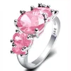 Direct verkopen echte ringen mix kleur 2 stks/lot groothandel vakantie sieraden cadeau feest roze blauw amethist zirkon edelstenen 925 sterling zilveren ring