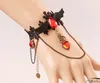 Hot Style Sälj Black Lace Armband Kvinna Vampyr Bat Forntida Hand String Halloween Dag med Små Smycken Mode Klassisk Delikat Elegans