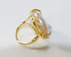 925 Silver Ring 20-28mm Big Size Baroque Irregular Pearl Ring