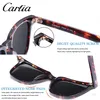 Carfia Chic Retro Gepolariseerde Zonnebril voor Vrouwen Mannen 5354 zonnebril met Case 100% UV400 Bescherming eyewear Vierkant 51mm 4 kleuren