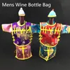 Vintage Hooded Chinese style Christmas Wine Bottle Cover Bag Home Party Table Decoration Silk Brocade Pouch Bottle Packaging fit 750ml