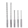 Freeshipping 5pcs / set Feramentas 2 Pits Hammer Impact Drill Bit SDS SHANK 2 Slot Elektrisk Hammer Borr Bit Set Rotary Concrete Masonry