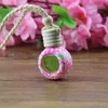 New 6ML Car pendant hanging aroma essential oil bottle polymer clay reuse empty glass perfume bottle container LX3191