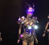 Lumineux Sexy Lady Robe De Soirée Led Outfit Vêtements Light Up Modèle De Voiture Porte Stage Performance LED Robot costumes