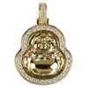 Hip Hop Gold Silver Color Plated Maitreya Naszyjnik Lodówka Out CZ Stone Gold Chians Dla Kobiet Mężczyźni Biżuteria