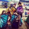 Kvinnlig fj￤ril vinge stor fairy cape scarf bikini t￤cker chiffon gradient strand t￤cker sjal wrap peacock cosplay 18 f￤rger