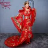 Costume de fée chinoise Les vêtements de danse folklorique hanfu de la dynastie Tang anciens traînant la robe de princesse de luxe royale film TV performance s321c