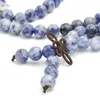 1pc Hot 6mm 8mm Natural Sodalite Stone Healing Gem Stone 108 Buddhist Prayer Beads Tibetan Mala Stretch Bracelet Necklace