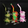 Kleurrijke waterpijp siliconen vat rigs mini dab bongs pot water pijp siliconen olie drum rig DHL