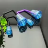 Pfeife Mini-Huka-Glasbongs Bunte Metallform Hausgemachtes Wasserpfeifenzubehör