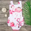 2018 Noworodka Dziewczynka Romper Flamingo Print Bez Rękawów Sunsuit Lato Baby Girl Ubrania One-Sztuk Odzież Niemowlę Odzież dziecięca 0-18m