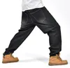 Mode herrar jeans trend hiphop lös fritid baggy nya denim byxor stor storlek 44 46 män långa byxor hip hop bottnar