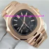 Luxury armbandsur Ny Automatisk N @ Utilus 5980 / 1R Svart Ring 18kt Rose Gold Mint Mens Watch Mäns Klockor