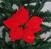 wholesale 3colors 22CM For christmas decoration artificial silk flowers Christmas poinsettia flower heads gold silver red