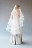 Cheap Ivory Blusher Wedding Veils Soft Tulle One Layer Long Cathedral White Bridal Veil With Comb