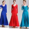 Adult/Women Ballroom Dance Dress Ladies Modern Waltz Standard Competition Dance Dress High Quality Milk Silk Sexy V-Collar Dress 6 Color