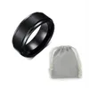 Mens Rings Basic 8mm Wedding Band Black Pure Tungsten Carbide förlovningsring för män matt borstade centrum smycken bague homme223s