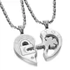 Original Offre spéciale de haute qualité bijoux de mode coréenne en acier titane diamant clé Puzzle Couple amoureux en argent Sterling pendentif colliers