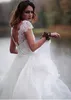 restido de noiva 2019 Backless Country Wedding Dresses Aline Cap Sleeves Chiffon Lace Beach Boho 웨딩 신부 가운 1594893