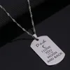 Stainless Steel Pendant Necklace " I Love You To The Moon and Back "Dog Tag Necklace Military Mens Jewelry Family Gift