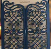 OEM Laser Cut Invitations Customized Wedding Invitation Cards With Navy Blue Gate Hollow Personalized Wedding Invitations #BW-I0511