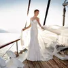 2018 Beach Mermaid Bröllopsklänningar Avtagbar Tåg Sweetheart Lace Backless Bridal Gown Wedding Dress Boho Vestidos de Novia