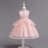 2018 Childrens cor-de-rosa flores noite princesa vestidos crianças festa roupas bebê meninas elegante roupas criança vestido vestido de bola para 110-160cm