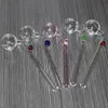 5.5 Inch Curved Glass Oil burners Glass Bong Water Pipes with different colored glass balancer for smoking