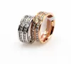 Moda Silver Titanium Steel Light Diamond Pierścień, Tytan Stalowa Biżuteria Para Diament Diamond Ring Samica Dwuosobowy Wiersz Róża Gold Ring