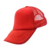 13 färg sommar mode röd svart vanlig trucker mesh hatt snapback blank baseball cap justerbar storlek