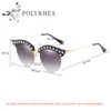 Luxury Sunglasses Women Italy Brand Designer Diamond Sun Glasses Ladies Vintage Pearl Rivets UV Protection Fashion With Box And