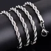 Corda de aço de titânio correntes torcidas colar acessórios de joias de aço inoxidável para homens e mulheres