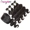 Malaysian Body Wave Virgin Hair 4 Bundles with Top Lace Closure Body Weaves Hairstyles For Black Women Superior Supplier Human Hair Vendors