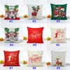 Julkuddefall Snowflake Reindeer PillowCase Linne Tecknad Kuddehölje Hem Soffa Bil Inredning utan kärna 54 Style WX9-856