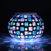 Magicnight Color Changing Mosaic Solar Table Light, Glass Bowl Small Disco Globe Ball Night Lamp for Garden Patio Porch