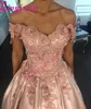 Blush Pink Evening Ball Gowns Appliques squisite Prom Maxi Dress Ragazza Laurea Pageant Quinceanera Abiti Abito su misura di alta qualità