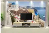 3d behang custom 3d muurschildering behang mediterrane Egeïsche zee home decor woonkamer muur bedekkende tv achtergrond 3D muurschildering behang papier