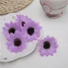 7 cm Soie Tournesol décorations partie Handmake Fleur Artificielle Tête De Mariage Décoration DIY Guirlande Cadeau Boîte Scrapbooking Artisanat Faux Fleur