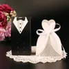 HD (50 zestaw / partia) Bride and Groom Wedding Candy Box Paper Wedding Prezenty dla Gości Souvenir Supplies Chocolate Box