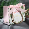 Flamingo Kraft Paper Bag With Handles and Ribbon Paper Gift Bags For Wedding Party Favors Small Bags Present Cookies Candy Cake