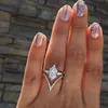 Rhinestone Zircon Ring for Women Wedding Bridal Ring Engagement Jewelry Gift for Love Girlfriend Size 6 7 8 9 10