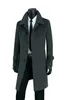 Manteau Long en laine pour hommes, trench-coat à simple boutonnage, manteau en cachemire pour hommes, casaco masculino inverno erkek angleterre gris noir