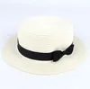 Man Women Straw Hat Summer Beach Hats Children And Adult Size Flat Top Straw Hat Men Boater Hats Flat Bowler Hat