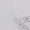 Boucles d'oreilles Hoop Bijoux concis coréenne Mode plaqué argent rond à zircon cubique Boucles d'oreilles diamant Hanging plaqué or Boucles d'oreilles