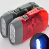 Utomhus 3 LED Hand Tryck på ficklampa No Battery Wind Up Crank Dynamo Ficklampa Ljus Torch Camping Portable Flash Light